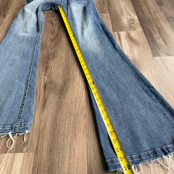 BKE Stella Slim Fit Flare Low Rise Jeans 27 Raw Hem Distressed Denim Womens Y2K - Picture 4 of 8